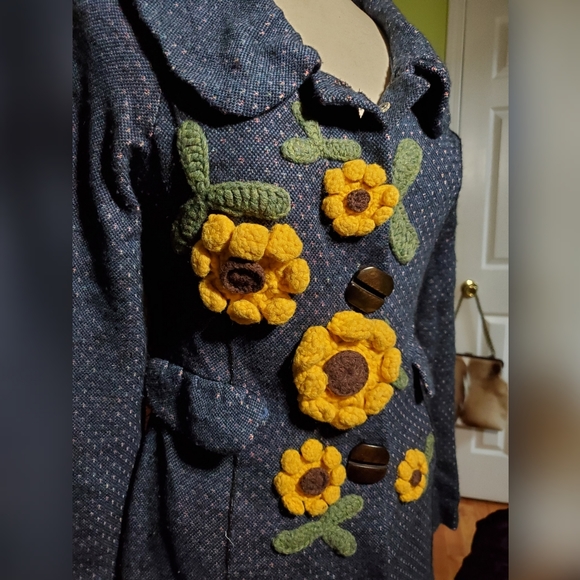 Anthropologie Sunflower Sweater Coat - Picture 2 of 5